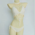 Bikini Set Woman Crochet Shell Tassel Top And Seashell | SAMAG