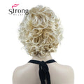StrongBeauty Short Wig Soft Tousled Curls Blonde Highlights Full Synthetic Wigs COLOUR CHOICES