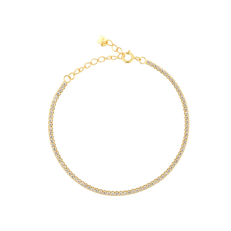 ANDYWEN 925 Sterling Silver 1.5mm Tennis Zircon Charm Long Chain Necklace Rock Punk Fashion Fine Jewelry Gift Wedding Party