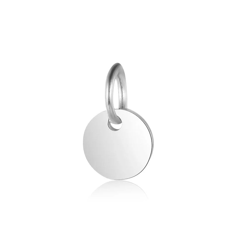 10pcs/Lot Mirror Polished Stainless Steel Round Shaped DIY Blank Charms For Making Bracelet Necklace Accessories 6-20mm