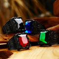 BEIER Stainless steel Cool Unique Black Stone Ring Titanium Steel Retro Old Totem Jewelry For Man Factory Price Sale BR8-334
