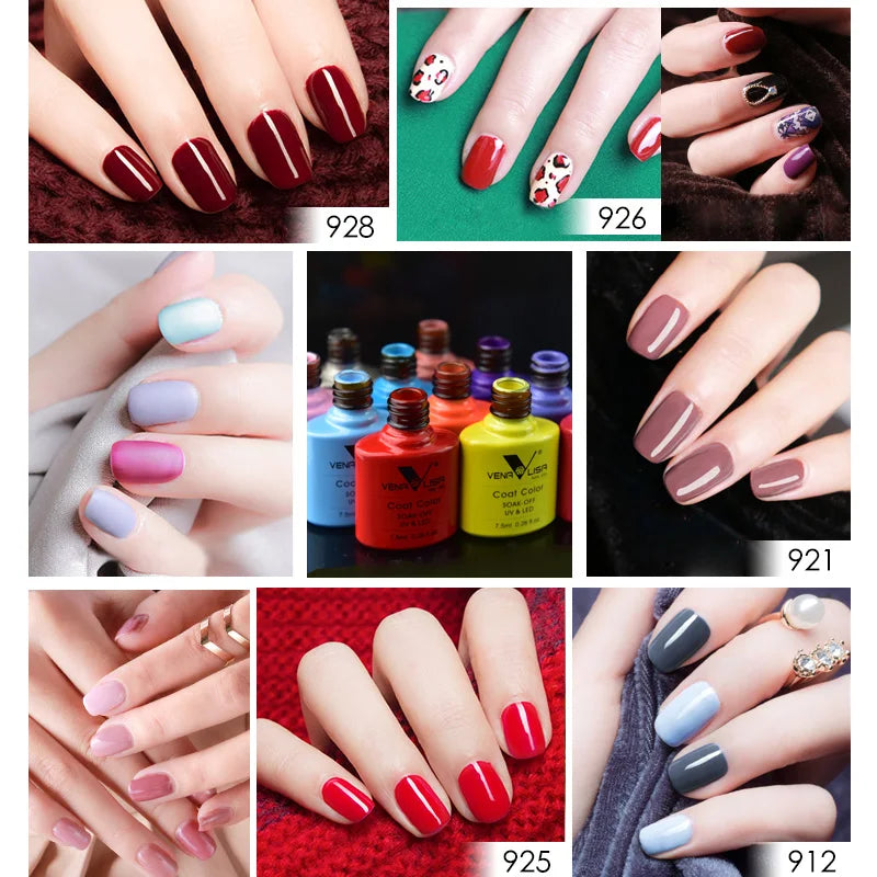 VENALISA Non Cleansing Topcoat Nail Art 7.5ml Soak off Base Coat Foundation No Wipe Top Coat Nail Gel Funny Bunny Gel Varnish