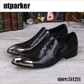2025 Hot Sales Black Men's Dress Shoes Designer's Shoes Men Front Metal Cap Fashion Party and Wedding Shoes, EU38-46!
