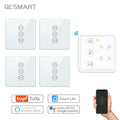 Tuya Smart Life RF WIFI Curtain Switch for Roller Shutter Window Blinds with Remote 4 Channel App Timer Google Home Alexa Echo