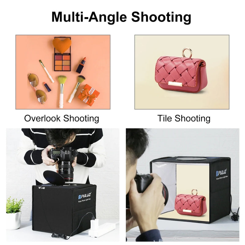 Softbox 3 Color Light Modes Lightbox Dimmable Led Ring Light Box Photo Lighting Studio Shooting Tent Box 6 Color Backdrops