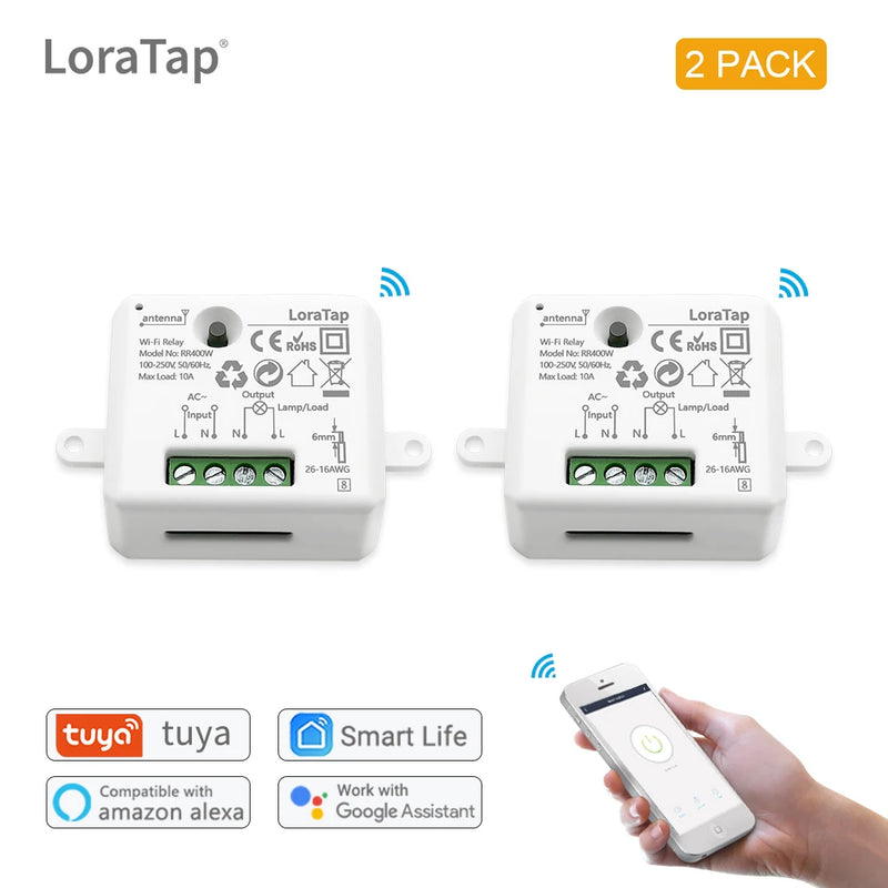 LoraTap Mini DIY Module Wifi Light Switch Wireless APP Remote Control Switch 220V Smart Home Electrical Switches