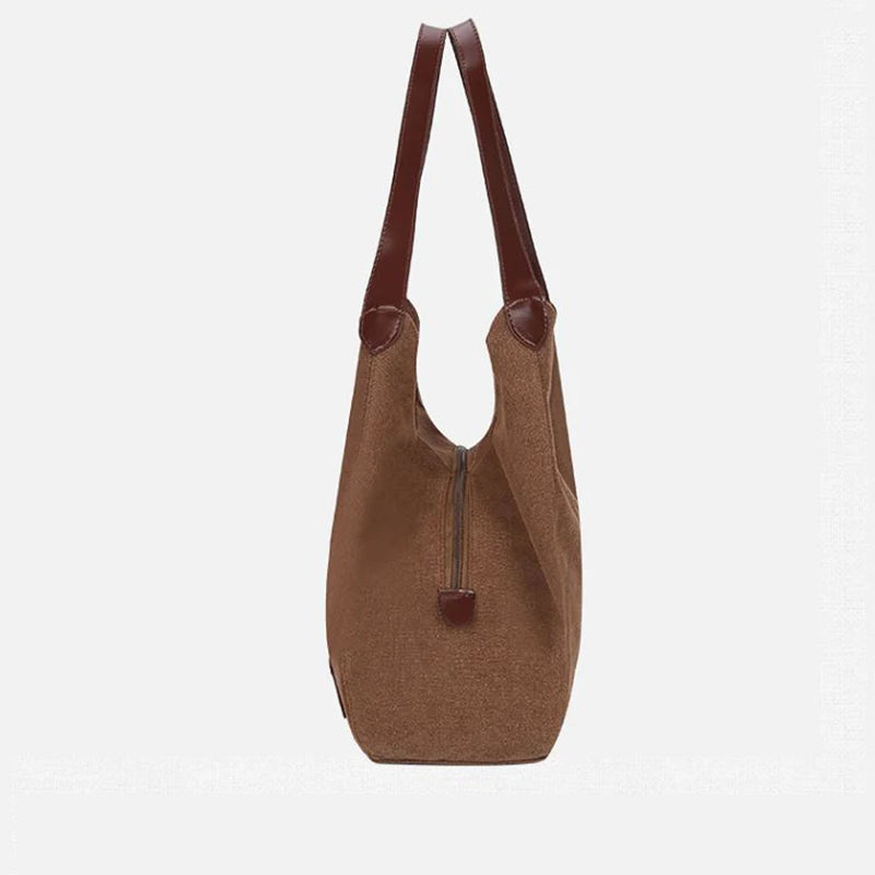 Simple Style Canvas Shoulder Bags For Women Large Capacity Handbag Fashion Shopper Totes Bag High Qualty Purse bolsa feminina