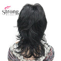 Lady Women Blonde With Dark Root Medium Length Cascaded Layers Synthetic Hair Full Wig for women