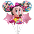 5pcs Mickey Minnie Head Birthday Party Decoration Balloon Helium Foil Balloons Baby 1st Baby Shower Air Globos Kids Toys Ball