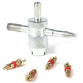 1Set Copper Valve Core with 5-in-1 Tire Valve Stem  Removal Tool Tire Repair Tool Valve Core Removal Tool Tire Cleaning Tool