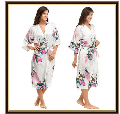 Half Sleeve Loose Style Woman Japanese Kimono Satin Silk | SAMAG
