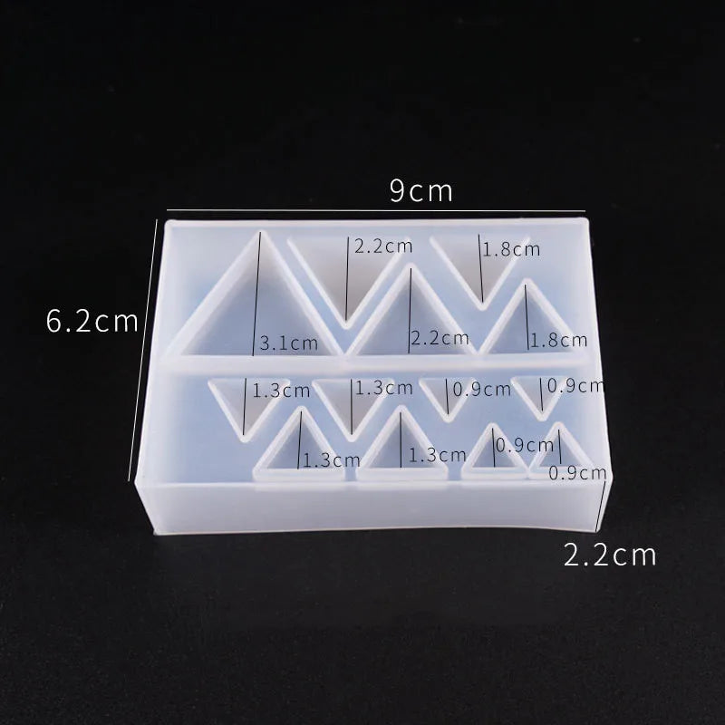 SNASAN Cute Beads Cube Triangle Silicone Mold For Jewelry Earrings Pendant Making Resin UV Epoxy Resin Molds Crafts DIY Tool