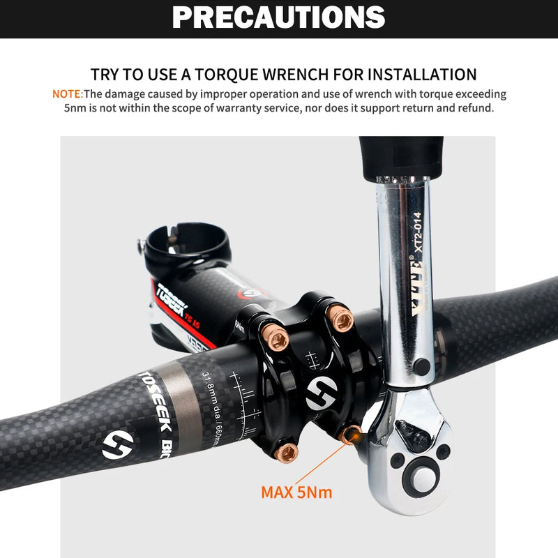 TOSEEK Carbon Fibre Handlebar MTB Bicycle Handle Bar Parts 31.8mm Rise/Flat Handlebars 580/600/620/640/660/700/720/740/760mm