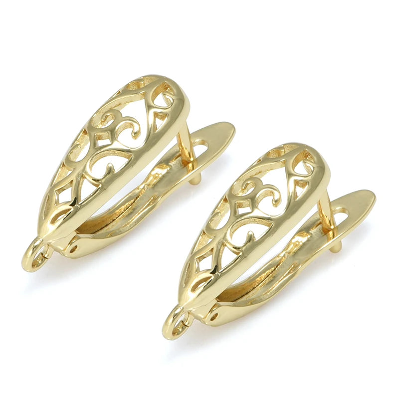 1 Pair Gold Plated  Earring Hooks Components Accessories Supplies For Woman DIY  Handmade Making Findings Jewelry  Wholesale