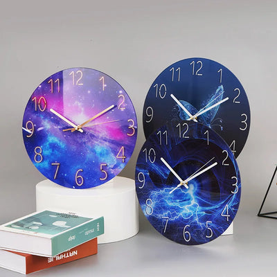 Glass Wall Clock Modern Design Landscape Light Luxury | SAMAG
