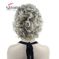 StrongBeauty Short Wig Soft Tousled Curls Blonde Highlights Full Synthetic Wigs COLOUR CHOICES