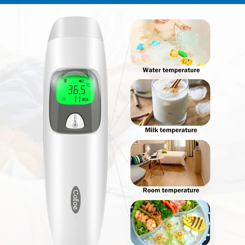 Cofoe 2 in 1 Digital Forehead & Ear Thermometer Non-Contact Medical Thermometer Baby/Adult  ±0.1℃ Temperature precise Measure