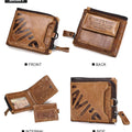 KAVIS Crazy Horse Genuine Leather Wallet Men Coin Purse Male Cuzdan Walet Portomonee PORTFOLIO  Perse Small Pocket money bag