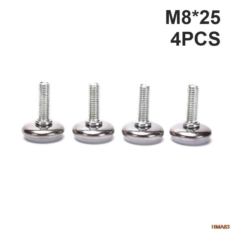 4 Pcs Adjustable Steel Furniture Legs Anti-slip Base Table Cabinet Leg Pad Feet Leveler M6 M8 Screw Metal Furniture Foot Level