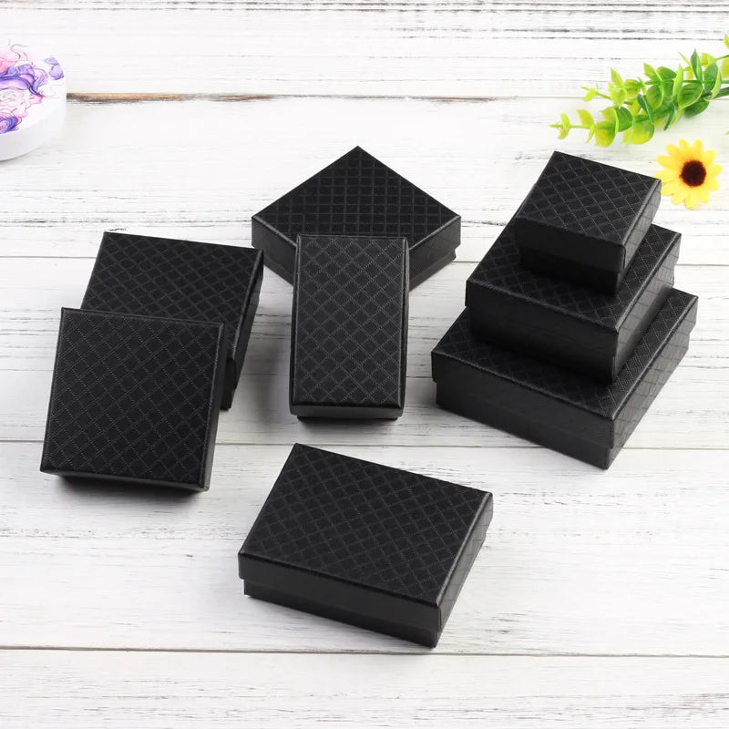 24pcs Jewelry Box for Necklace Earrings Ring Bracelet Boxes Engagement Birthday Gift Packaging Paper Jewellery Organizer Display