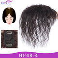 XIYUE Natural Black Brown Hair Topper With Bangs Clip In Hair Extensions Hairpieces Heat Resistant Fiber For Women