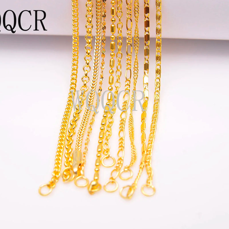 Wholesale 10 Pieces Of Mixed Jewelry Making 18K Gold Filled Necklace Chain Pendant 16-30 Inches