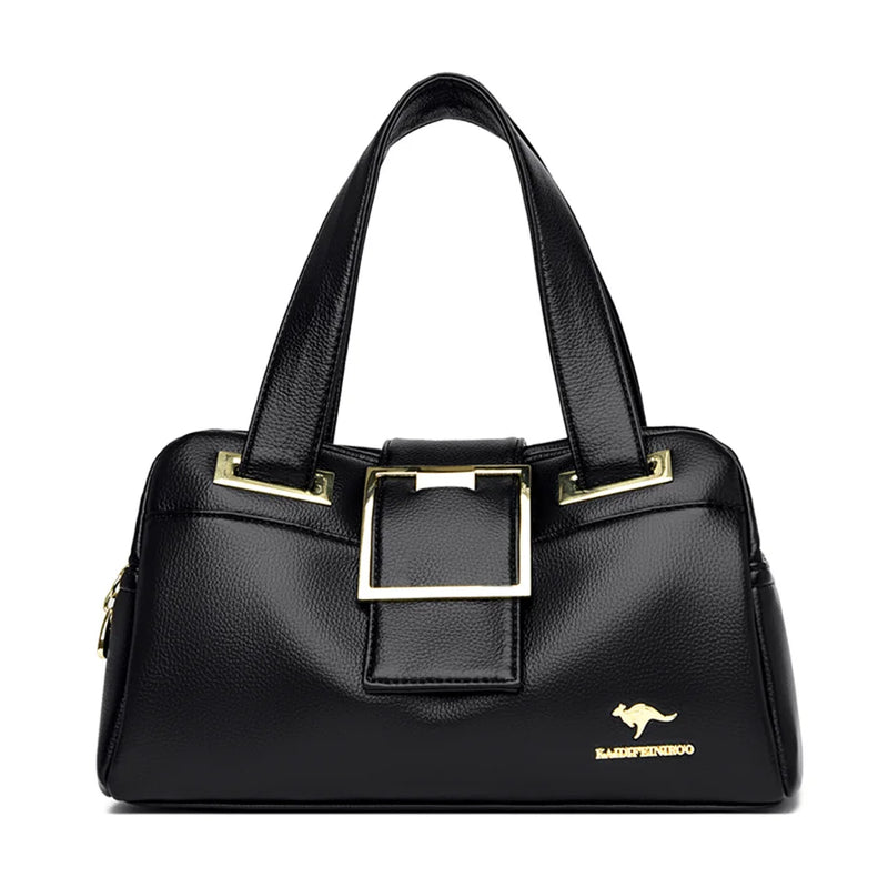 Women Multi-layers Top-handle Bag Quality Leather Handbags Purses Female Luxury Designer Large Capacity Boston Ladies Sac A Main