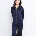100% Mulberry Silk 22 momme 30 momme thick Women Classical Pajama Set Top and Bottom Set Sleepwear Nightgown S M L XL 2XL LS101