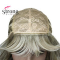 Lady Women Blonde With Dark Root Medium Length Cascaded Layers Synthetic Hair Full Wig for women