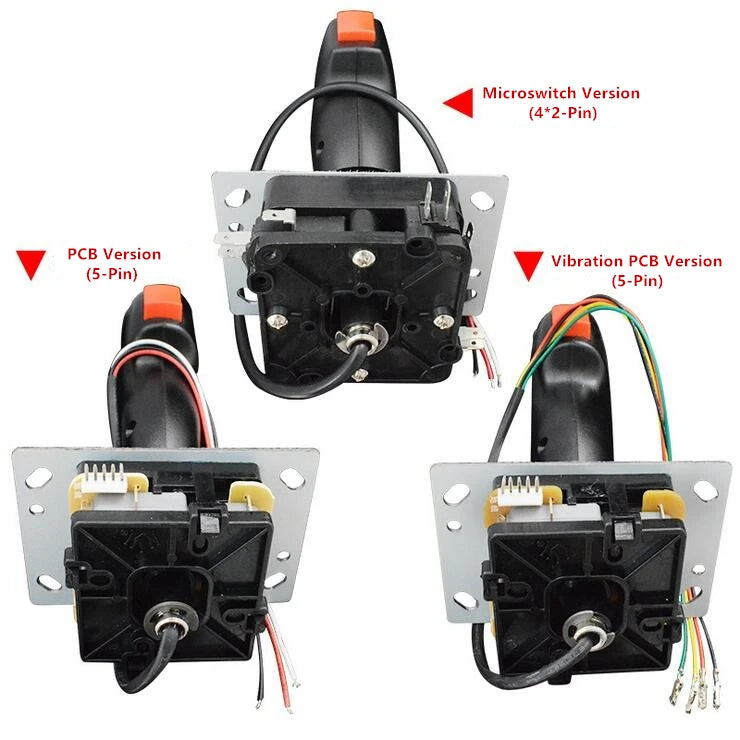 1Pc Flight Stick For Arcade Game Cabinet High Quality Metal PVC Mini Grap Flight Joystick Trigger Top Fire Button Vibration