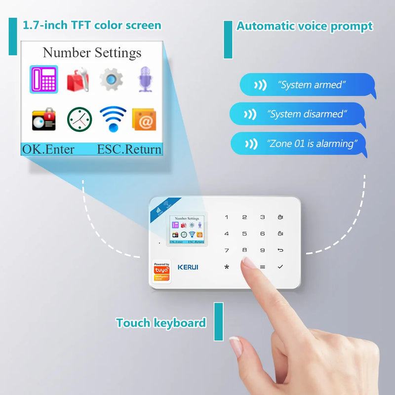 KERUI W181 WIFI GSM Alarm System Kit with Door/Window Sensor for Home Security Support Alexa Tuya Smart APP Remote Control