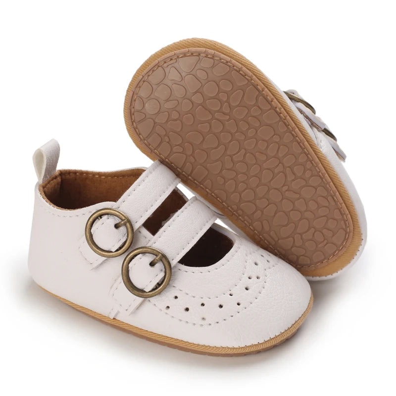 NEW Baby Baptist Shoes Girl Boy Shoes Lace Rubber Sole Anti-slip Toddler First Walkers Infant Crib Shoes Newborn Girl Moccasins