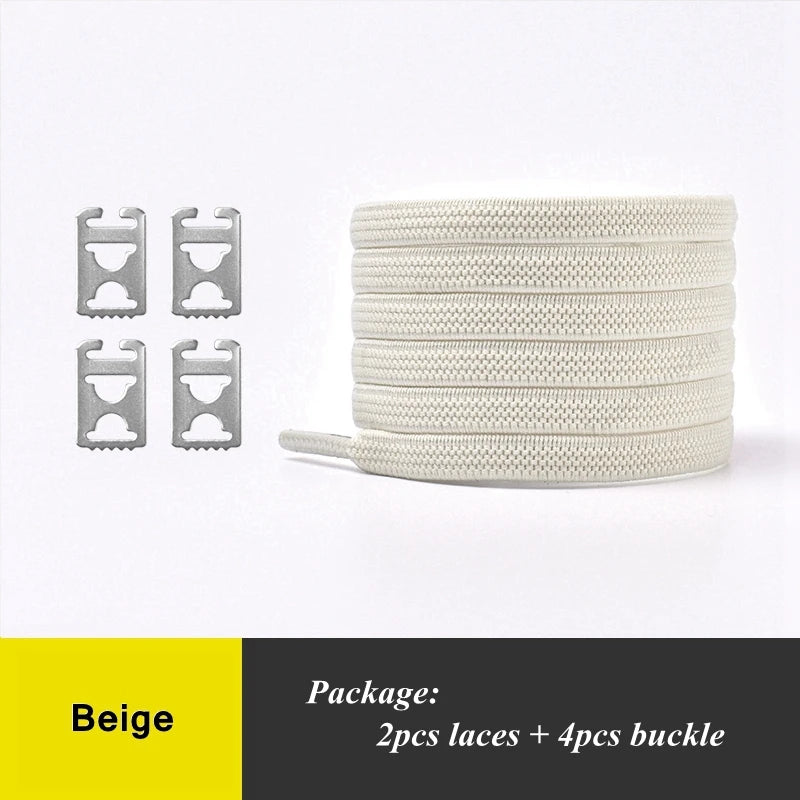 1Pair No Tie Shoelaces Elastic Shoelaces Kids Adult Quick Lazy Laces Flats Rubber Sneakers Running Shoelace 24 Colors