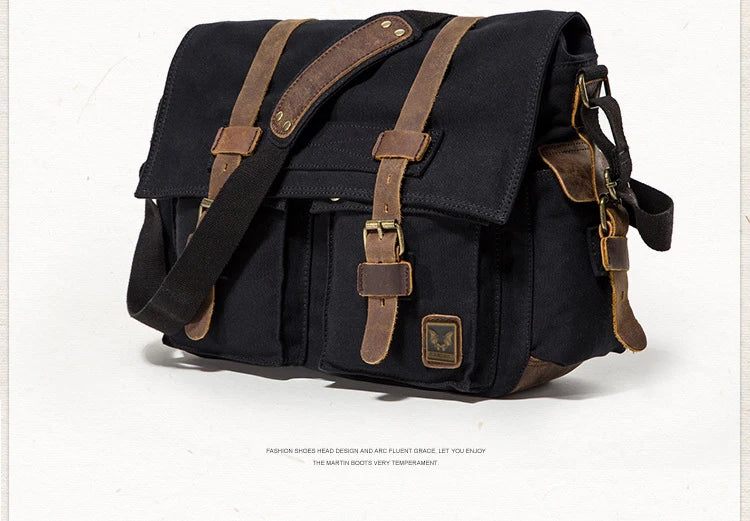 I AM LEGEND Will Smith Canvas +Genuine leather Men Messenger Bag Canvas Shoulder Bag men Crossbody Bag Sling Casual Bag Satchel