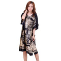 High Quality Chinese Women Silk Home Dress Robe Summer Lounge Nightshirt Short Sleeve Sleepwear Nightgown Plus Size 6XL A-073