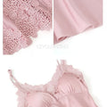 Pajama Set Women Lace Trim Satin Sleepwear Pyjamas | SAMAG