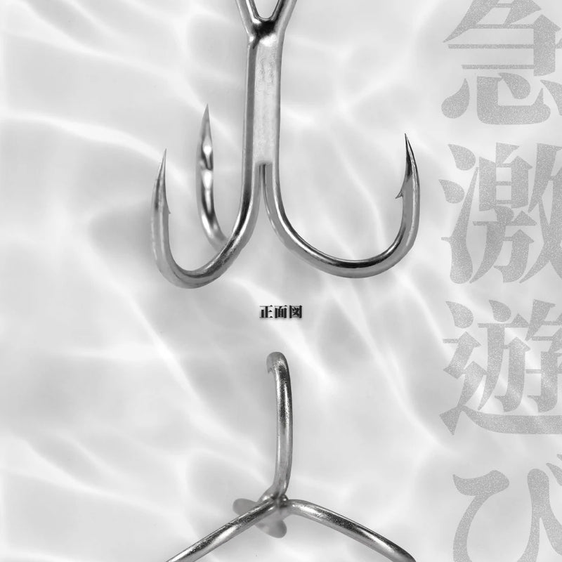 Hunthouse Treble Fishing Hook With Spoon 4# 6# 8# For Hard Lure 3X Strong 4pcs/lot Hight Carbon Steel Accessories