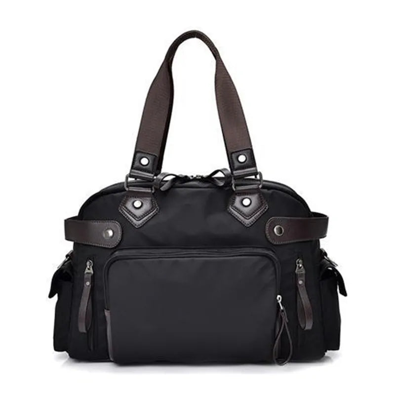 Men's Shoulder Bag Nylon Material British Casual Fashion School Style High Quality Multi-function Large Capacity Design
