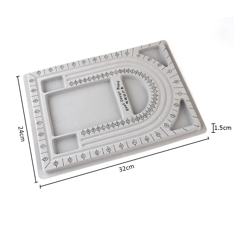 Gray Flocked Bead Board For DIY Bracelet Necklace Beading Jewelry Making Organizer Tray Design Craft - Visuel 6 | SAMAG