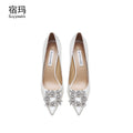 Woman Shoes New Luxury Pumps Pointed Toe Party High Heels White Wedding Shoes Rhinestone Elegant Women's Shoes Bridal Shoes Wome