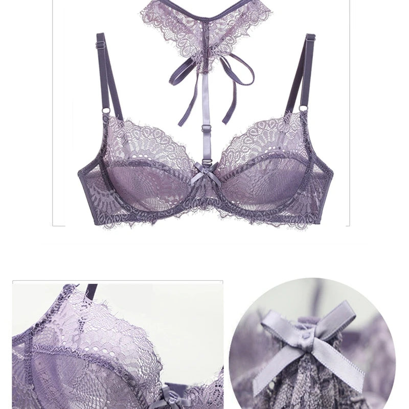 2021 New Embroidery Women Bra Sets Lace Push Up Underwear Brief 34/75 36/80 38/85 40/90 42/95 44/100 BCDE Cup Plus Size Lingerie