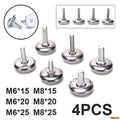 4 Pcs Adjustable Steel Furniture Legs Anti-slip Base Table Cabinet Leg Pad Feet Leveler M6 M8 Screw Metal Furniture Foot Level