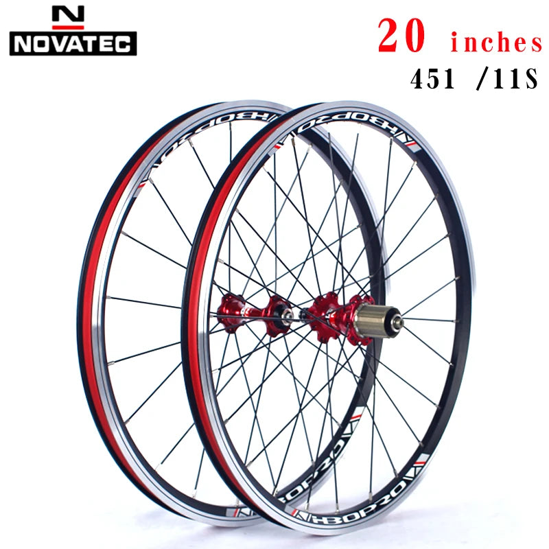 Bicycle Wheelset 20inch Novatec A271/F372SB V brake 451 406 4bearing 7-11speed 20 24H Aluminum alloy Folding wheels With QR