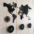 World Map Large Wall Clock New York London Tokyo Personalized Time Zone Silent Non Ticking Wall Clock Office Geographic Wall Art