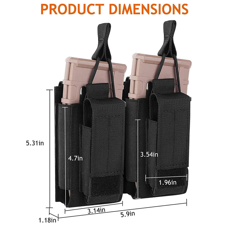 Tactical Molle Magazine Pouch Tactical Pouch Single/Double/Triple Rifle Pistol Mag Pouch 2-Layer Cartridge Holder for M4 M14 M16