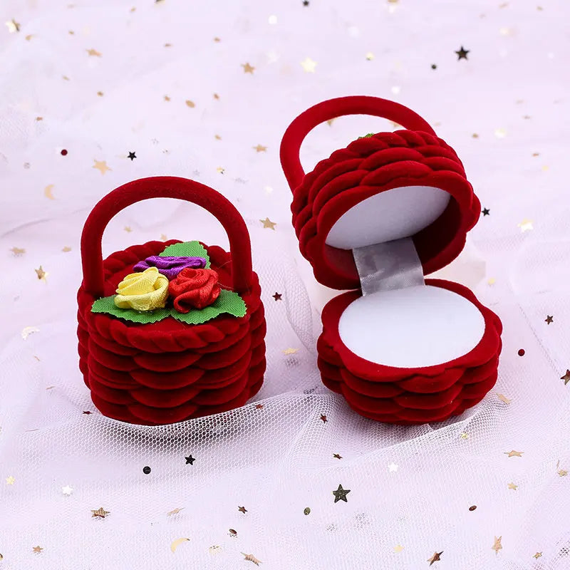 One Piece Velvet Jewelry Box Gift Box Container Wedding Ring Box Ring Case Earrings Holder For Jewelry Display & Gift Package