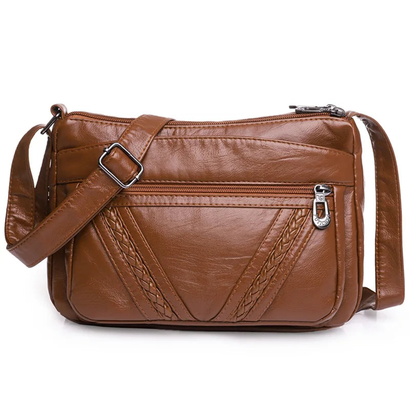 Fashion All-match Solid Color Messenger Bag High Capacity Womens Shoulder Bags 2021 New High Quality Pu Leather Women Handbag