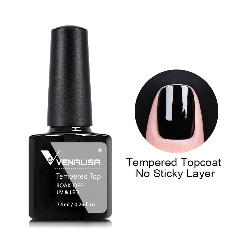 VENALISA Non Cleansing Topcoat Nail Art 7.5ml Soak off Base Coat Foundation No Wipe Top Coat Nail Gel Funny Bunny Gel Varnish