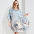 100% Mulberry Silk Nightgowns For Women  Long   Silk Nightdress  Real Silk sleepwear  Ladies Female   Gift Loose Large Free size