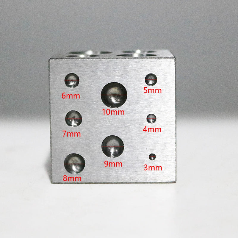 PHYHOO Dapping Block Square with Polished High Carbon Steel Cavities Bell Making Punching Tools Jewelry Making Tools